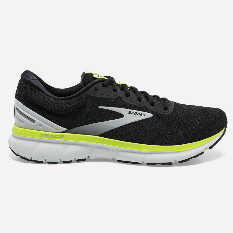 Brooks Trace Israel - Men's Adaptive Road Running Shoes - Black/Grey/Nightlife/Green Yellow (13047-V